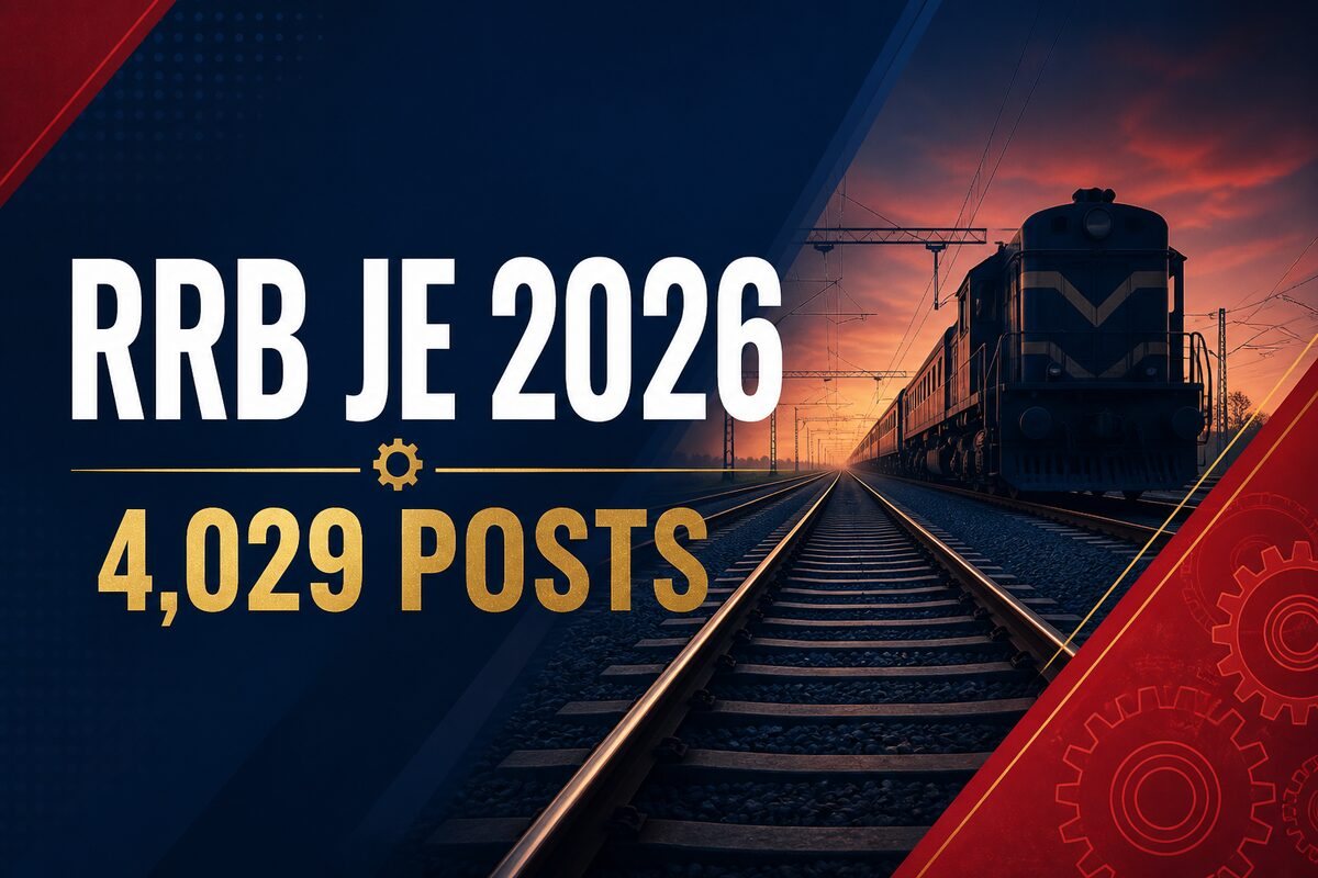RRB JE Recruitment 2026: 4029 Posts Last Date 13 Sep